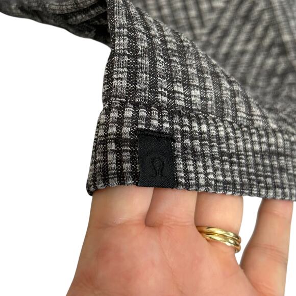 Lululemon Rest Less Pullover Women's Sz 4 Heathered Black Long Sleeve Striped - Picture 3 of 5